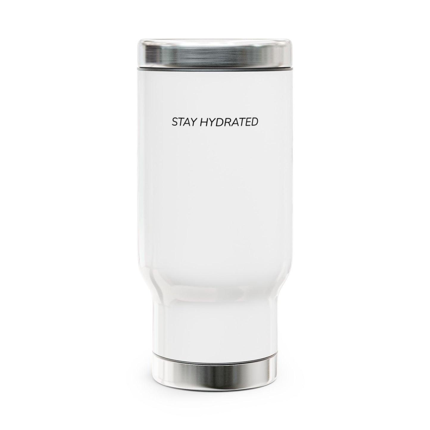 Stay Hydrated Stainless Steel Travel Mug with Handle — 14oz Insulated Tumbler